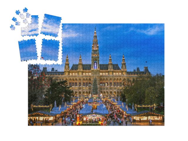 Puzzle „Weihnachtsmarkt in Wien, winterliches Motiv“ | SMART SORTED® 1000 Teile