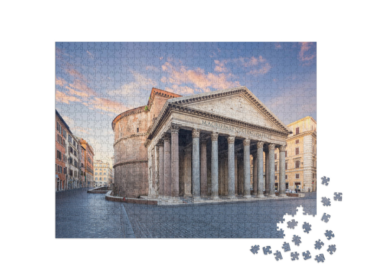 Puzzle 1000 Teile „Blick auf das Pantheon am Morgen in Rom, Italien“