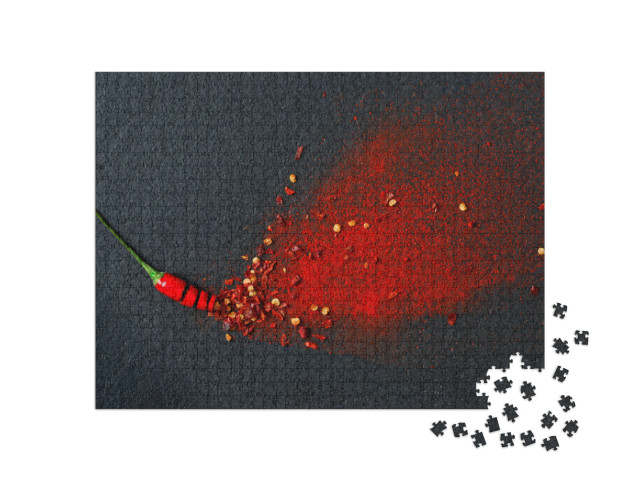 Puzzle 1000 Teile „Chili, rote Paprikaflocken und Chilipulver“