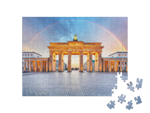 Puzzle 200 Teile „Das Brandenburger Tor mit Regenbogen“