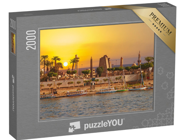 Puzzle 2000 Teile „Sonniger Tag am Nil in Luxor, Ägypten“