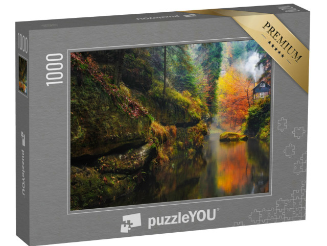 Puzzle 1000 Teile „Kamnitzschlucht, Nationalpark Sächsische Schweiz“