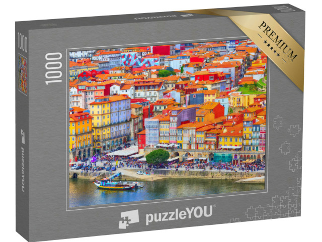 Puzzle 1000 Teile „Wunderschönes und buntes Porto, Portugal“