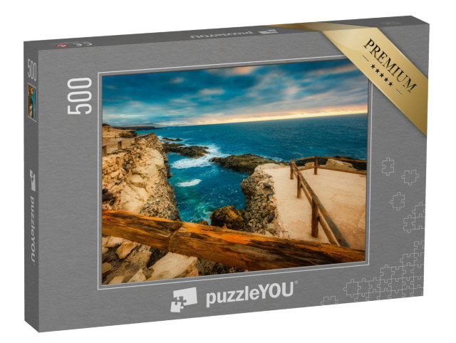 Puzzle 500 Teile „Ajuy Strand Fuerteventura im Sonnenuntergang“