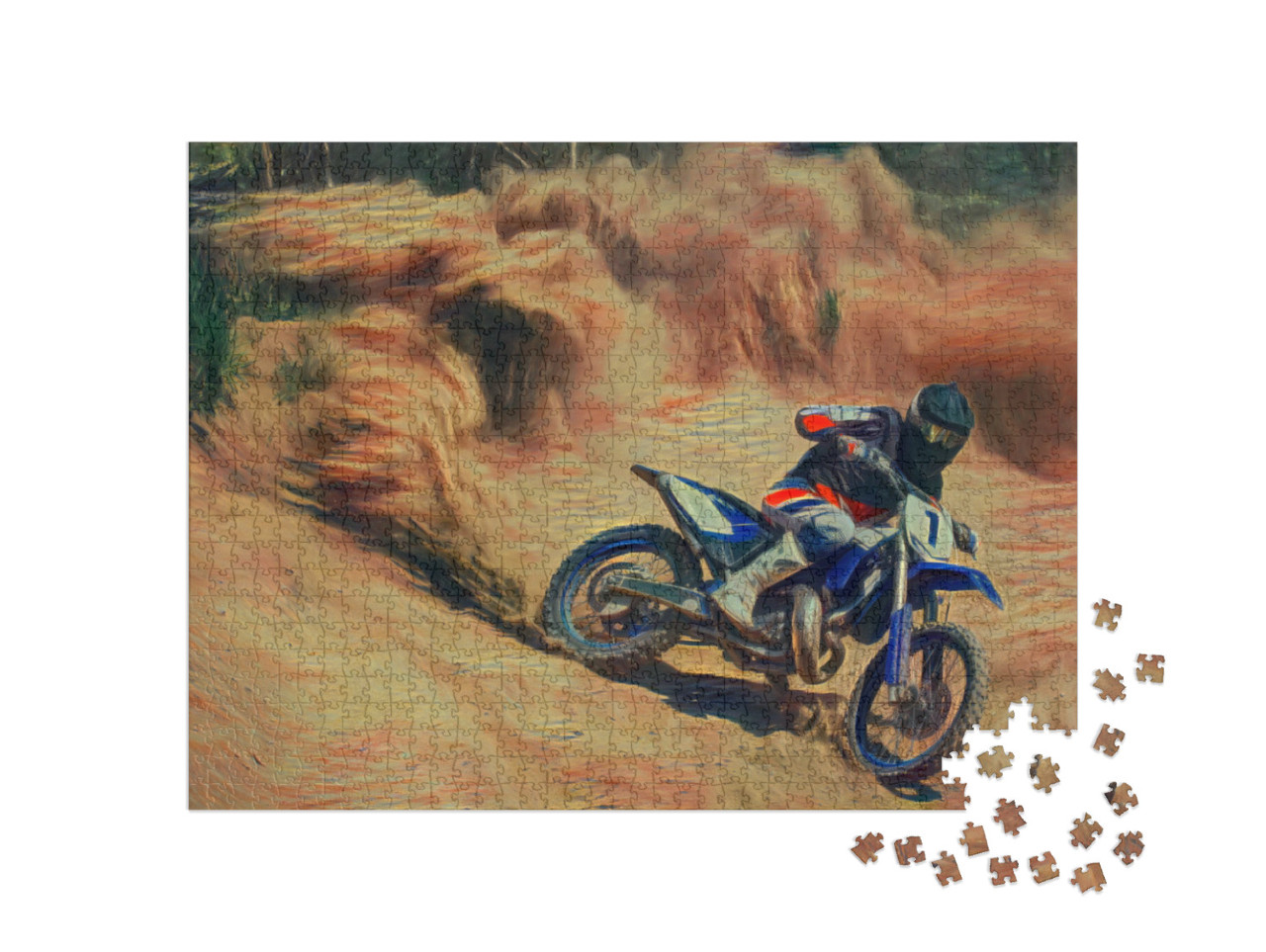 Puzzle 1000 Teile „im Stil von Edvard Munch, Der Schrei - Motocross - Puzzle-Kollektion Künstler & Gemälde“