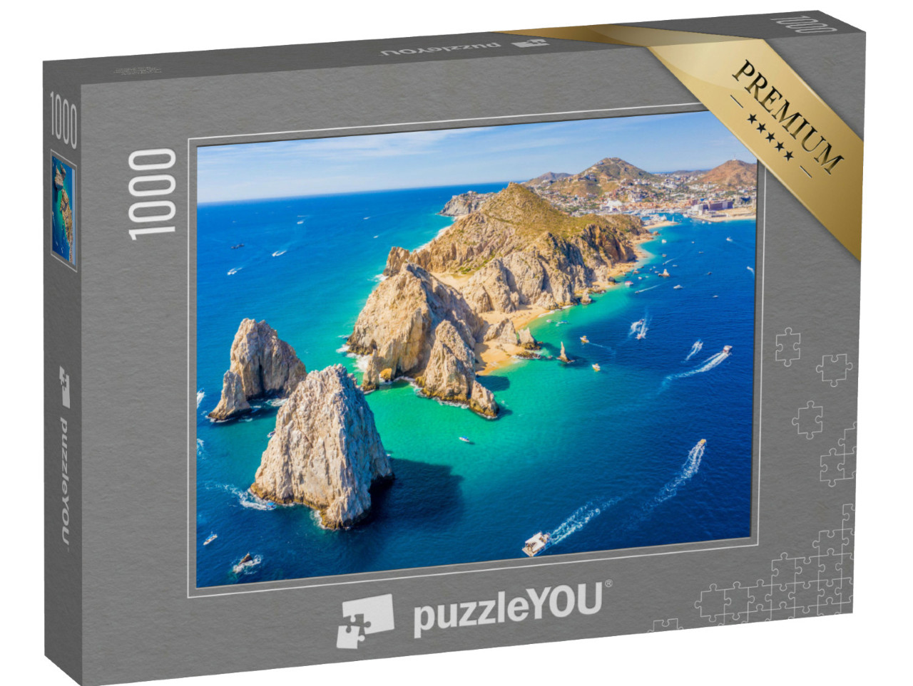 Puzzle 1000 Teile „Luftaufnahme von Lands End und dem Bogen von Cabo San Lucas, Mexiko“