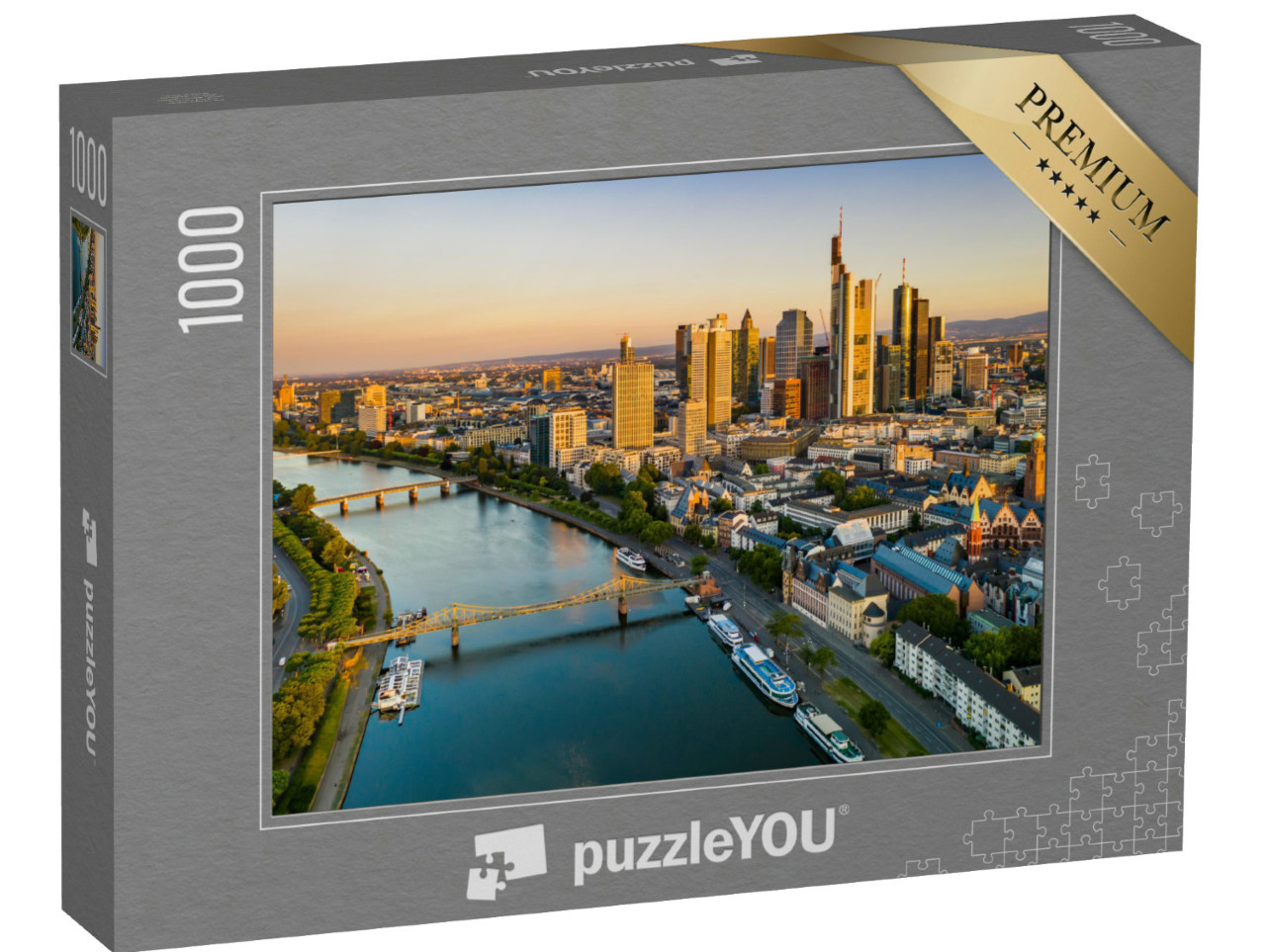 Puzzle 1000 Teile „Abend über Frankfurt am Main“