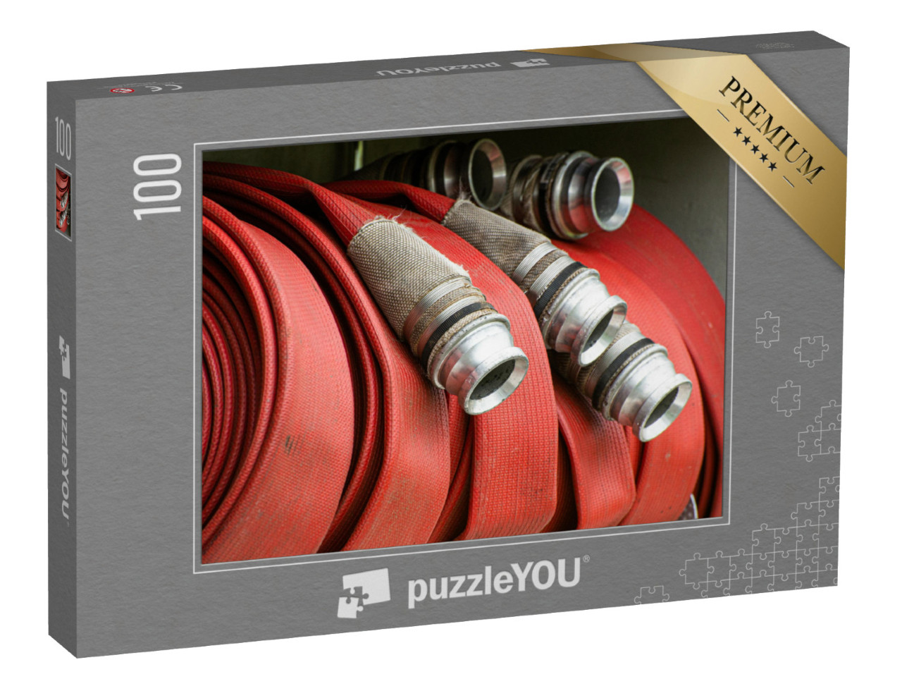 Puzzle 100 Teile „Aufgerollter Feuerwehrschlauch“