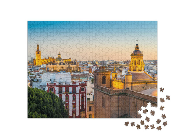 Puzzle 1000 Teile „Spektakulärer Blick auf Sevilla, Andalusien, Spanien“