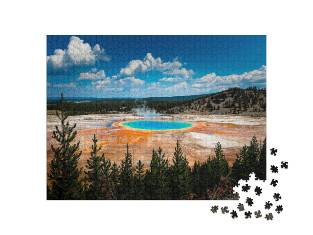 Puzzle 1000 Teile „Atemberaubende Grand Prismatic Spring im Yellowstone National Park“