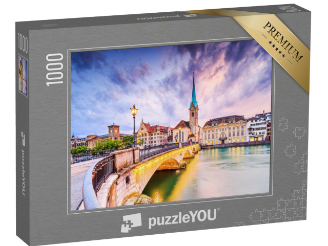 Puzzle 1000 Teile „Historisches Stadtzentrum von Zürich am Limmat“