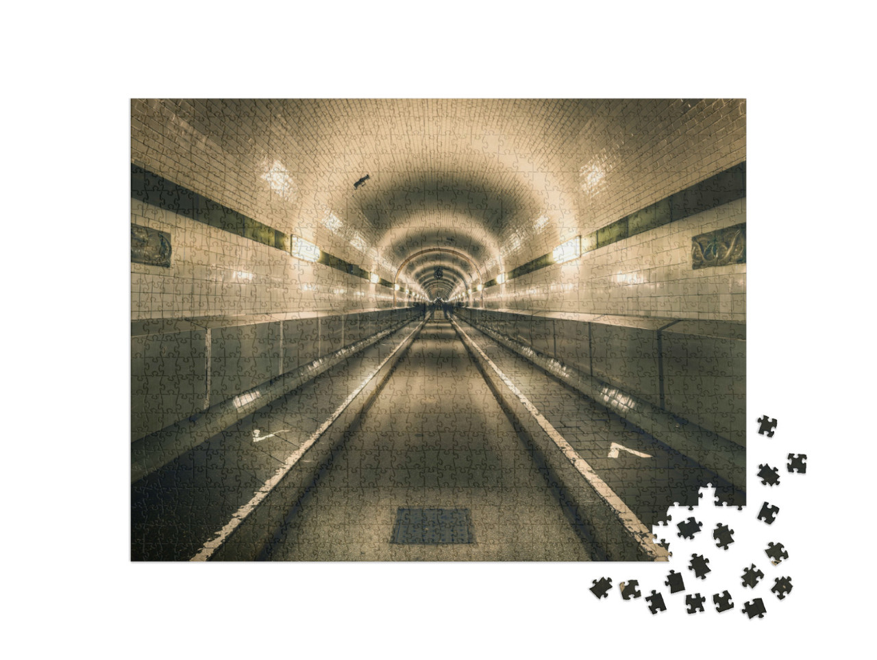 Puzzle 1000 Teile „Alter Elbtunnel, Hamburg, Deutschland“