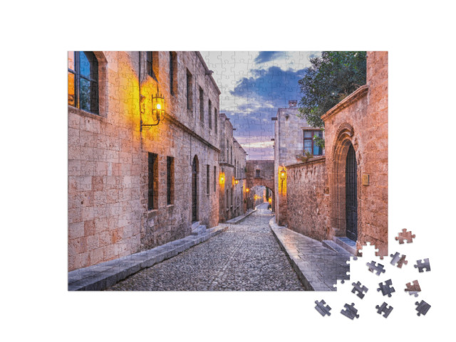 Puzzle 500 Teile „Allee der Ritter: Ippoton, Rhodos, Griechenland“