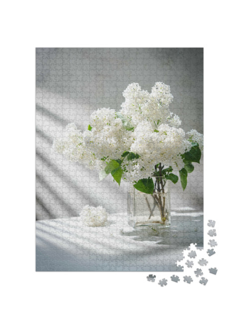 Puzzle 1000 Teile „Weißer Flieder-Blumenstrauß“