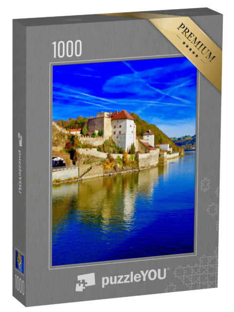 Puzzle 1000 Teile „Stadtzentrum mit Donau, Passau, Bayern, Deutschland“