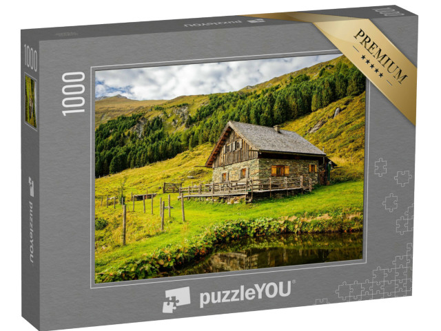 Puzzle 1000 Teile „Eine einsame Hütte in den Bergen“