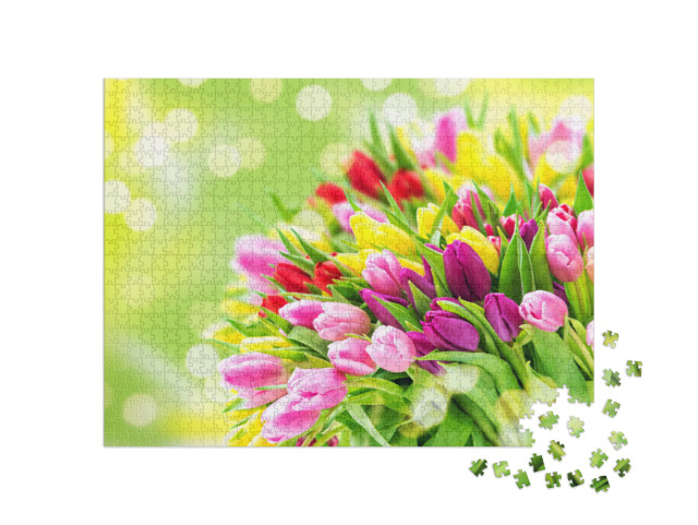 Puzzle 1000 Teile „Frühlingshafter Blumenstrauß“