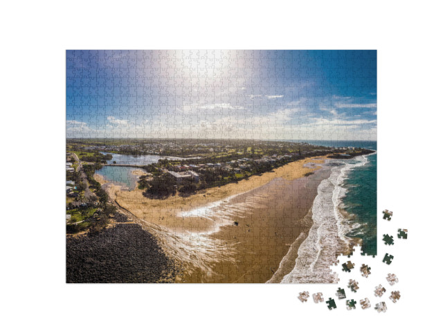 Puzzle 1000 Teile „Luftbild-Drohnenansicht von Bargara Strand und Umgebung, Queensland, Australien“