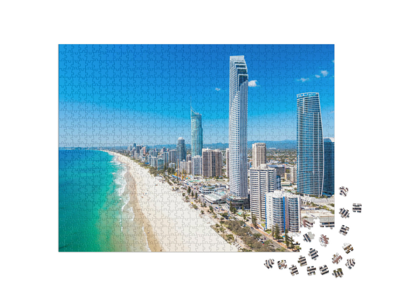 Puzzle 1000 Teile „Stadtteil Surfers Paradise der Stadt Gold Coast, Australien“