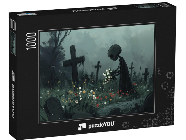 Puzzle 1000 Teile „Halloween Friedhof“