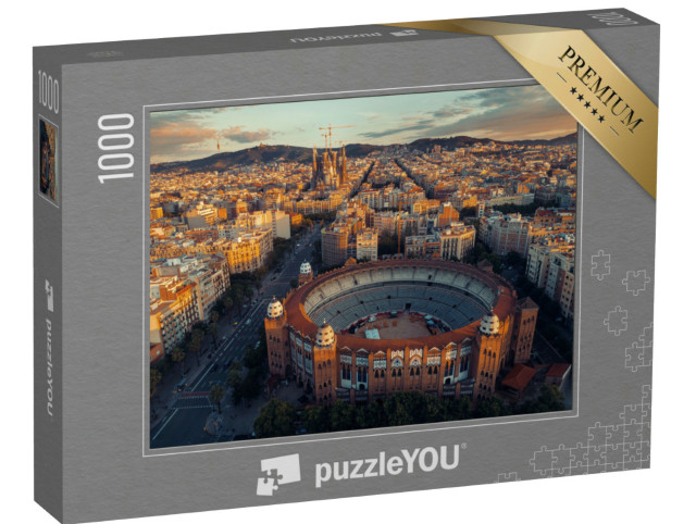 Puzzle 1000 Teile „Luftaufnahme von Barcelona, Spanien“
