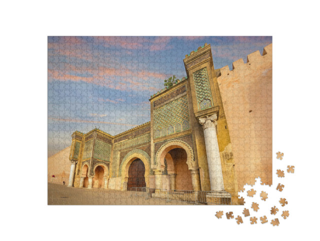 Puzzle 1000 Teile „Toranlage des Bab El-Mansour, Marokko“