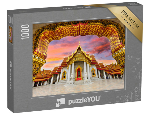 Puzzle 1000 Teile „Prächtiger Marmortempel in Bangkok, Thailand“