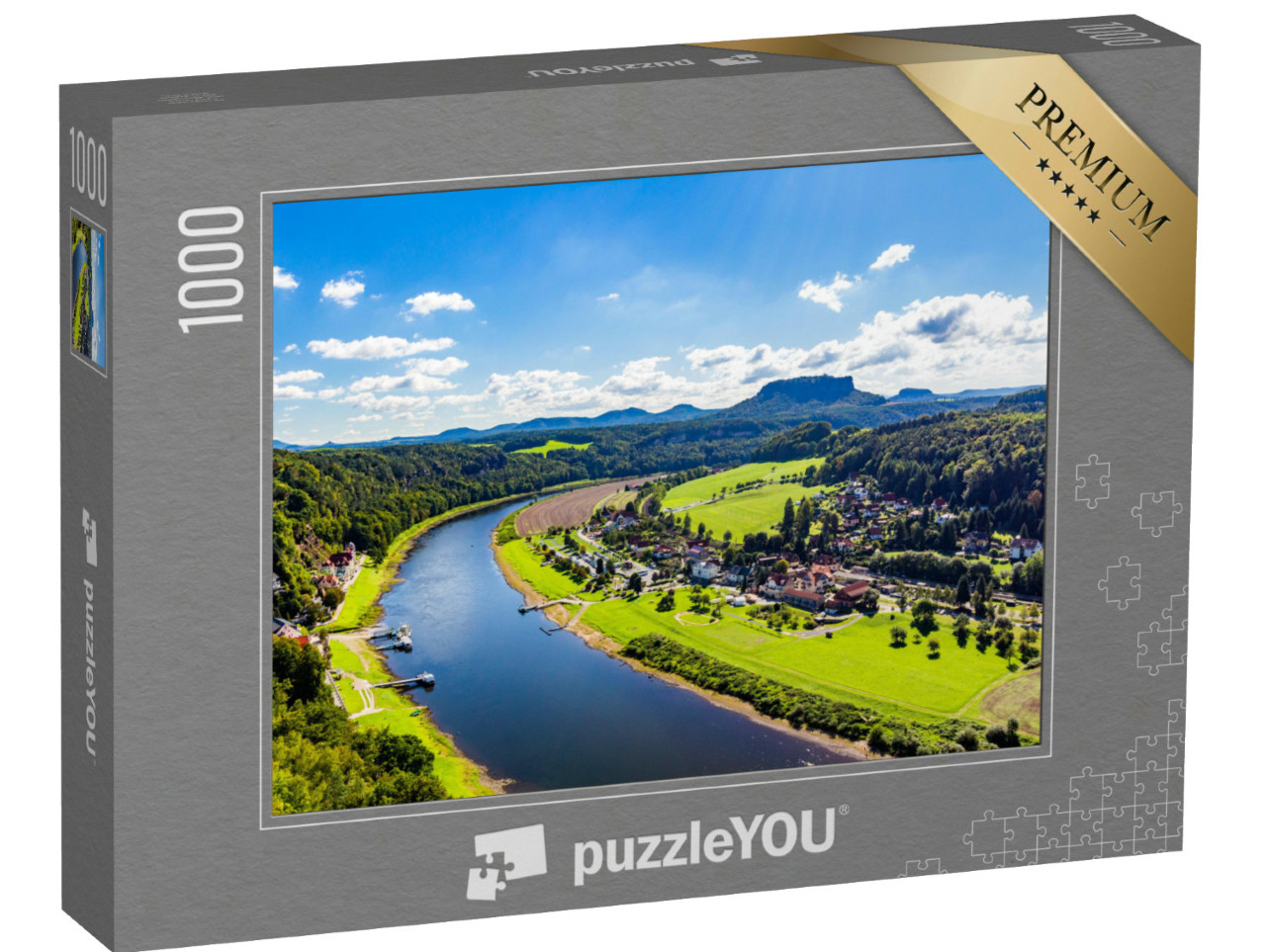 Puzzle 1000 Teile „Blick vom Aussichtspunkt Bastei in der Sächsischen Schweiz“