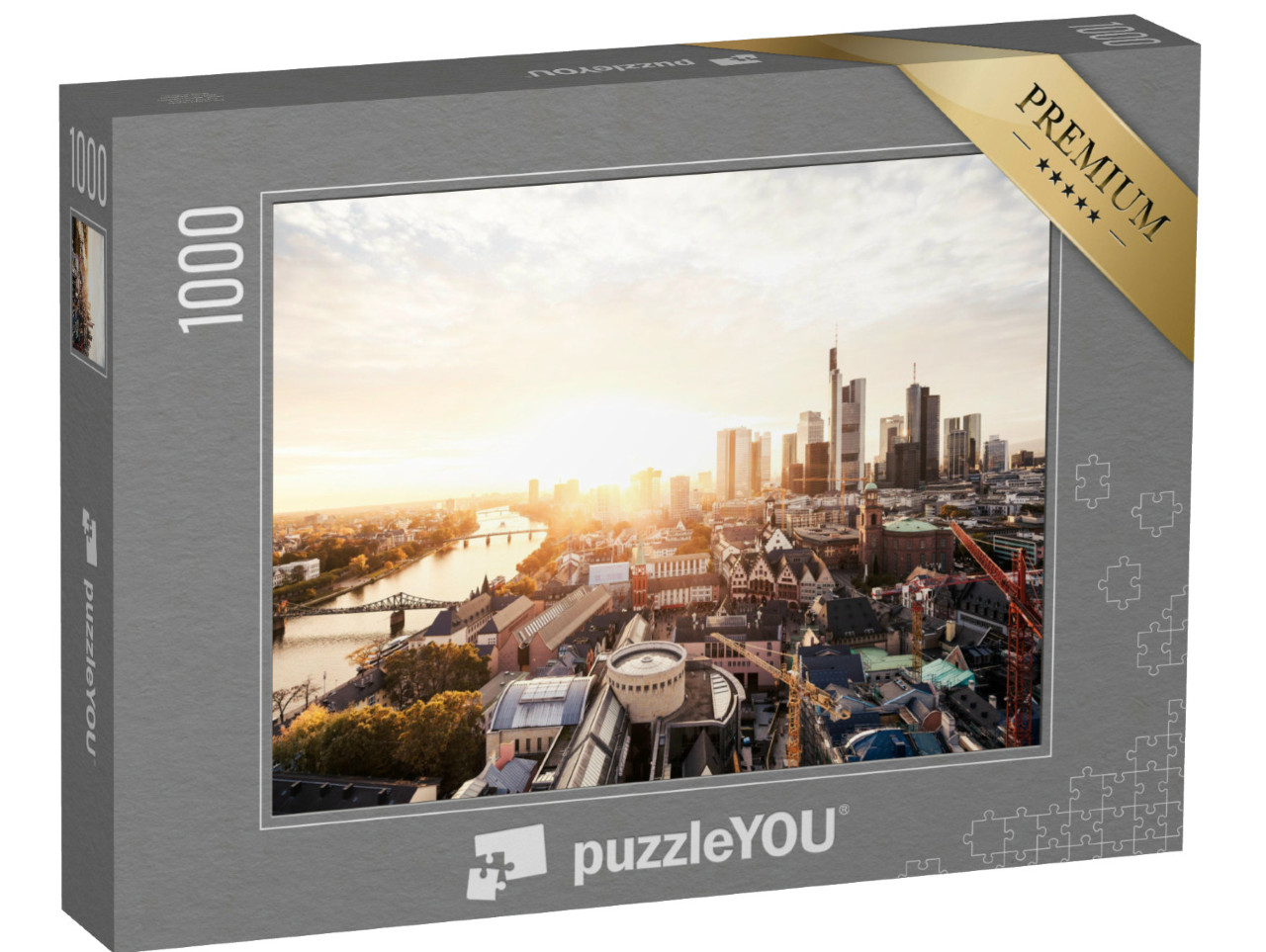 Puzzle 1000 Teile „Sonnenuntergang über der Frankfurter Skyline“