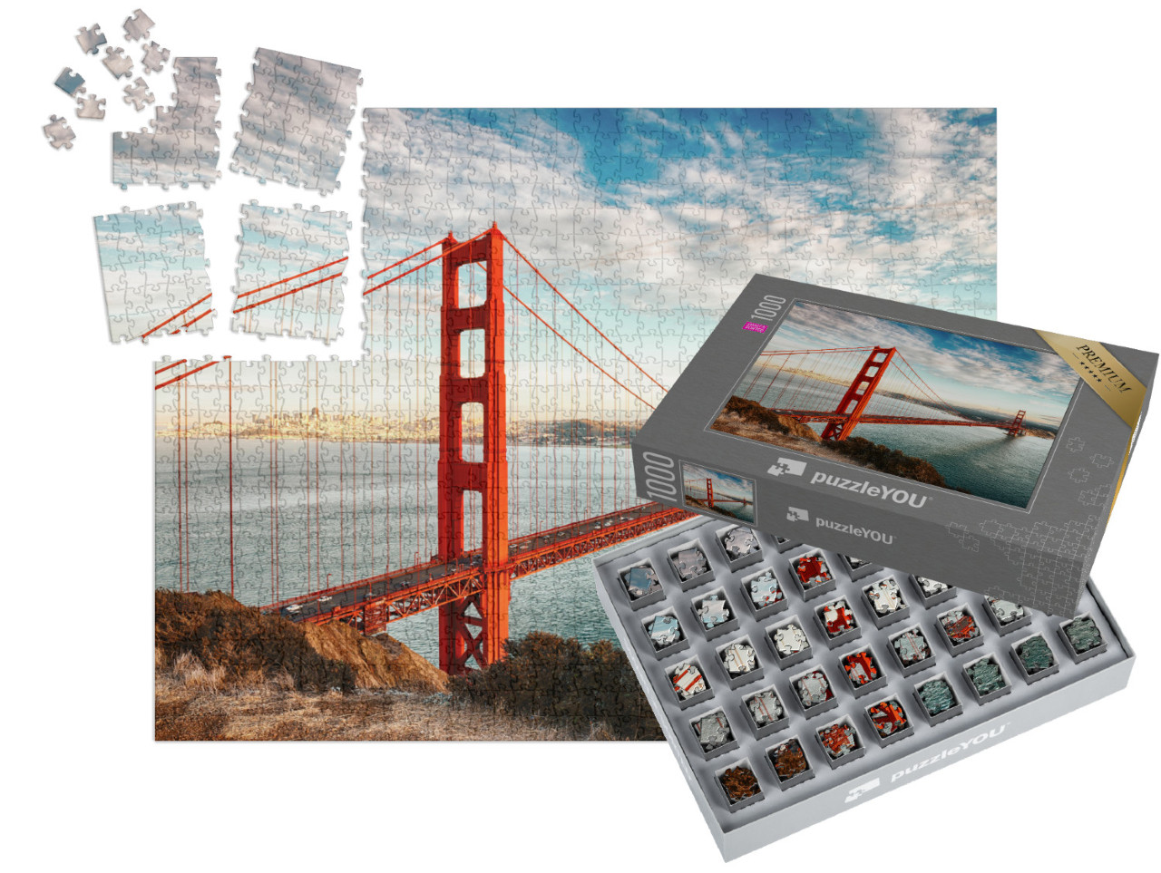 Puzzle „Golden Gate Bridge, San Francisco, USA“ | SMART SORTED® 1000 Teile