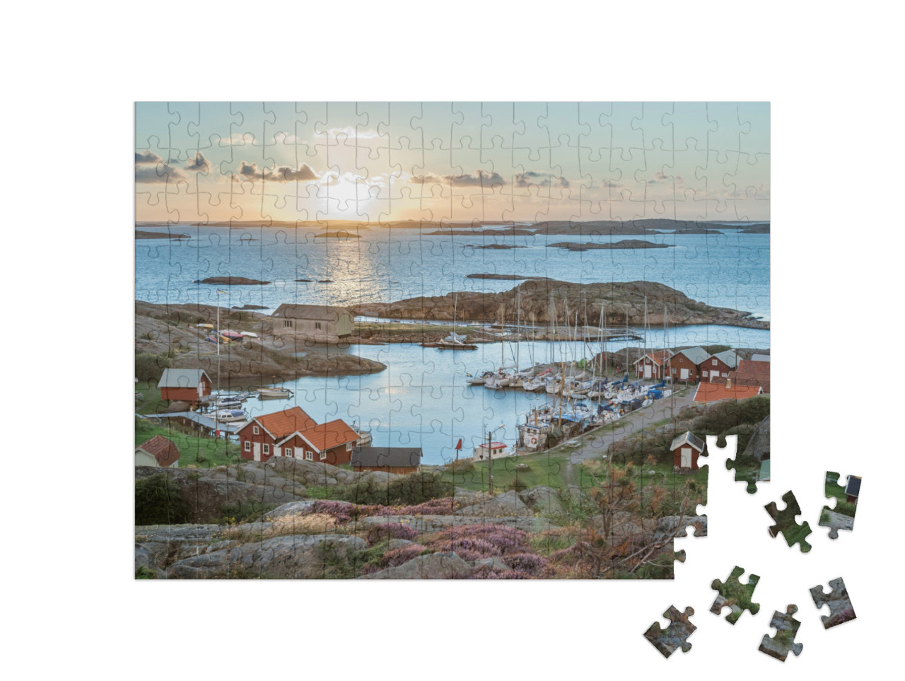 Puzzle 200 Teile „Fischereihafen der schwedischen Schären, Insel Ramsoe“