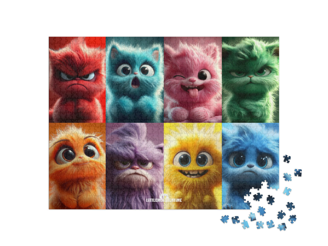 Puzzle 1000 Teile „LITTLEMONSTERTIME: Monster-Emotions Collage“