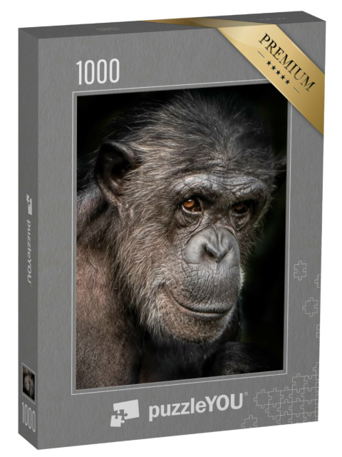 Puzzle 1000 Teile „Ein Porträtfoto eines weiblichen Schimpansen “