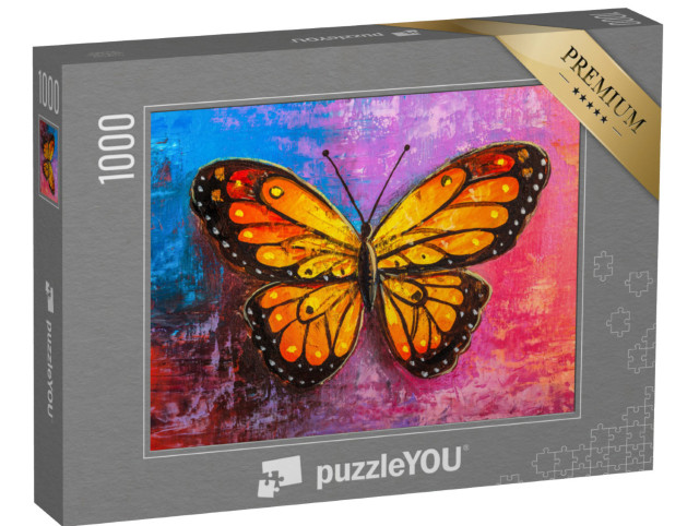 Puzzle 1000 Teile „Ölgemälde: Monarchfalter“