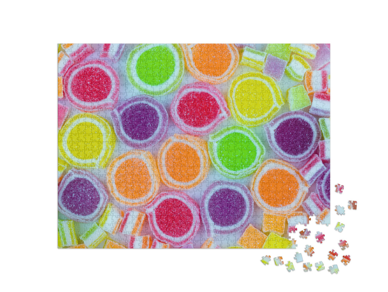 Puzzle 1000 Teile „Zuckersüß: saftige bunte Gelee-Bonbons“
