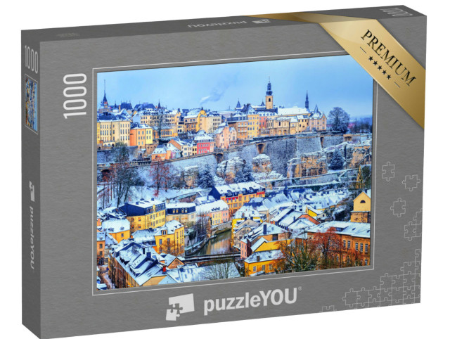Puzzle 1000 Teile „Verzauberte Altstadt von Luxemburg im Winter“