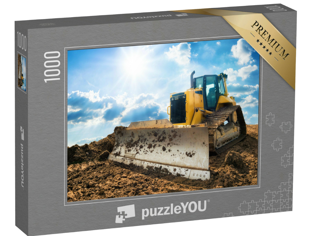 Puzzle 1000 Teile „Gelber Bagger auf einer neuen Baustelle “