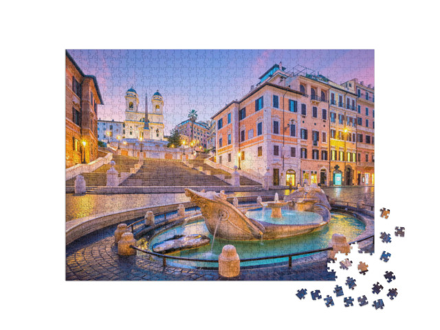 Puzzle 1000 Teile „Spanische Treppe am Morgen, Rom, Italien“