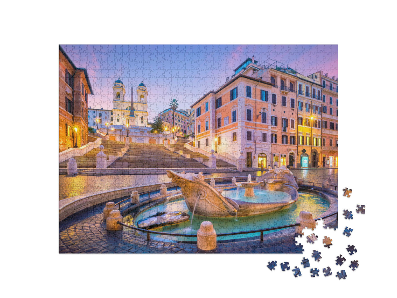 Puzzle 1000 Teile „Spanische Treppe am Morgen, Rom, Italien“