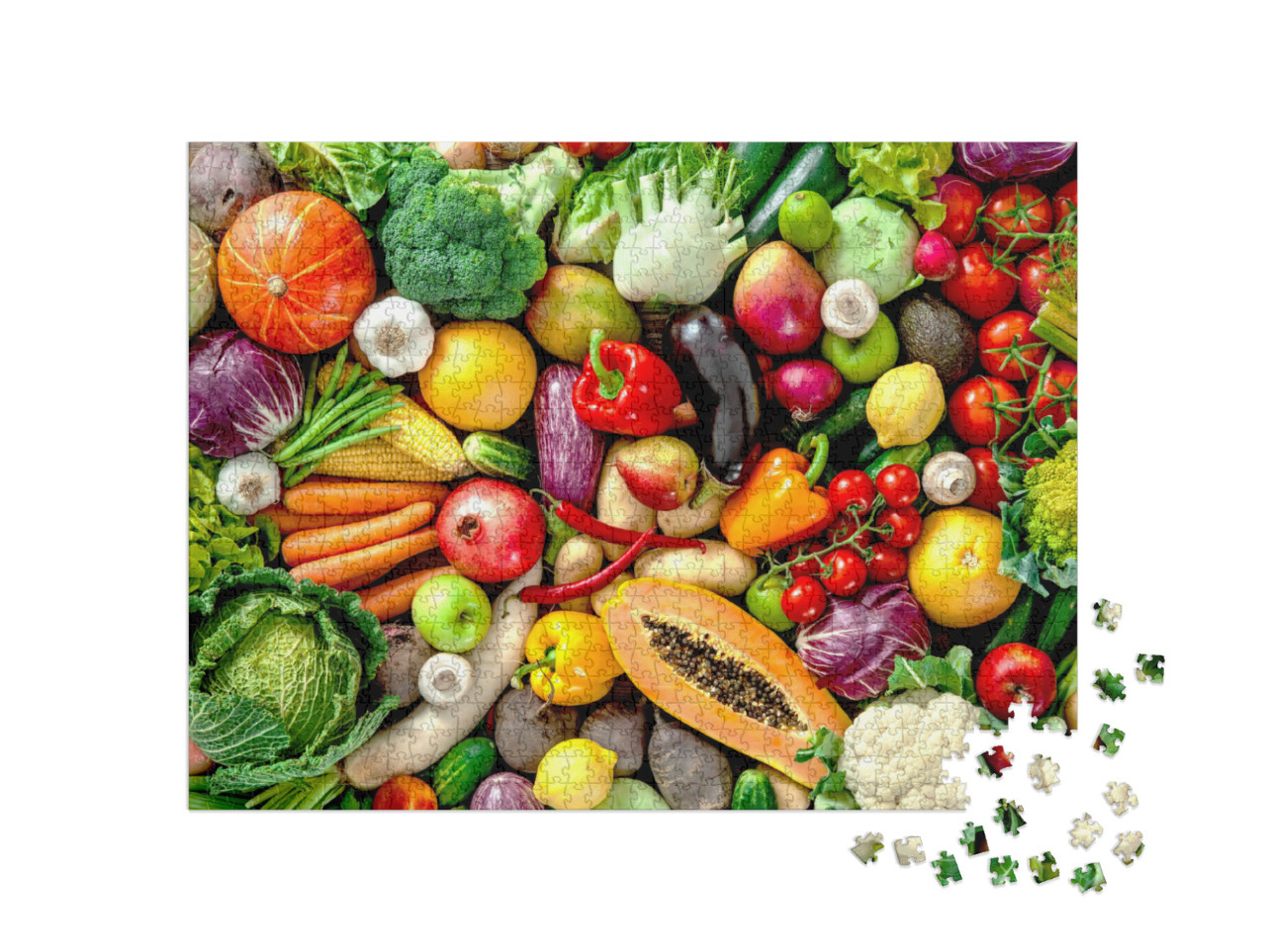 Puzzle 1000 Teile „Sortiment von frischem Obst und Gemüse“