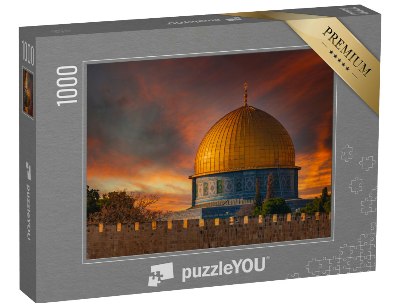 Puzzle 1000 Teile „Felsendom im Abendlicht, Jerusalem, Israel“