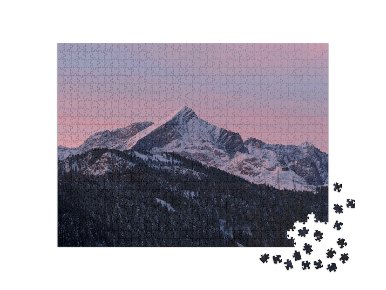 Puzzle 1000 Teile „Alpspitze, einer der berühmten Berggipfel Deutschlands“