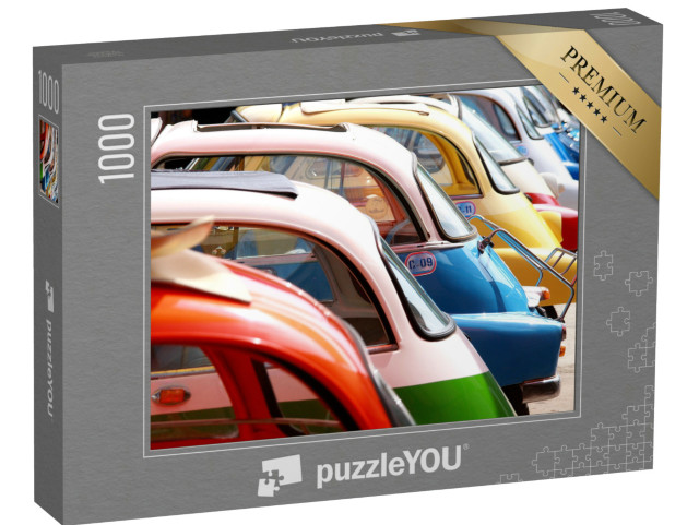 Puzzle 1000 Teile „Bunte Oldtimer in einer Reihe, Bangkok, Thailand“