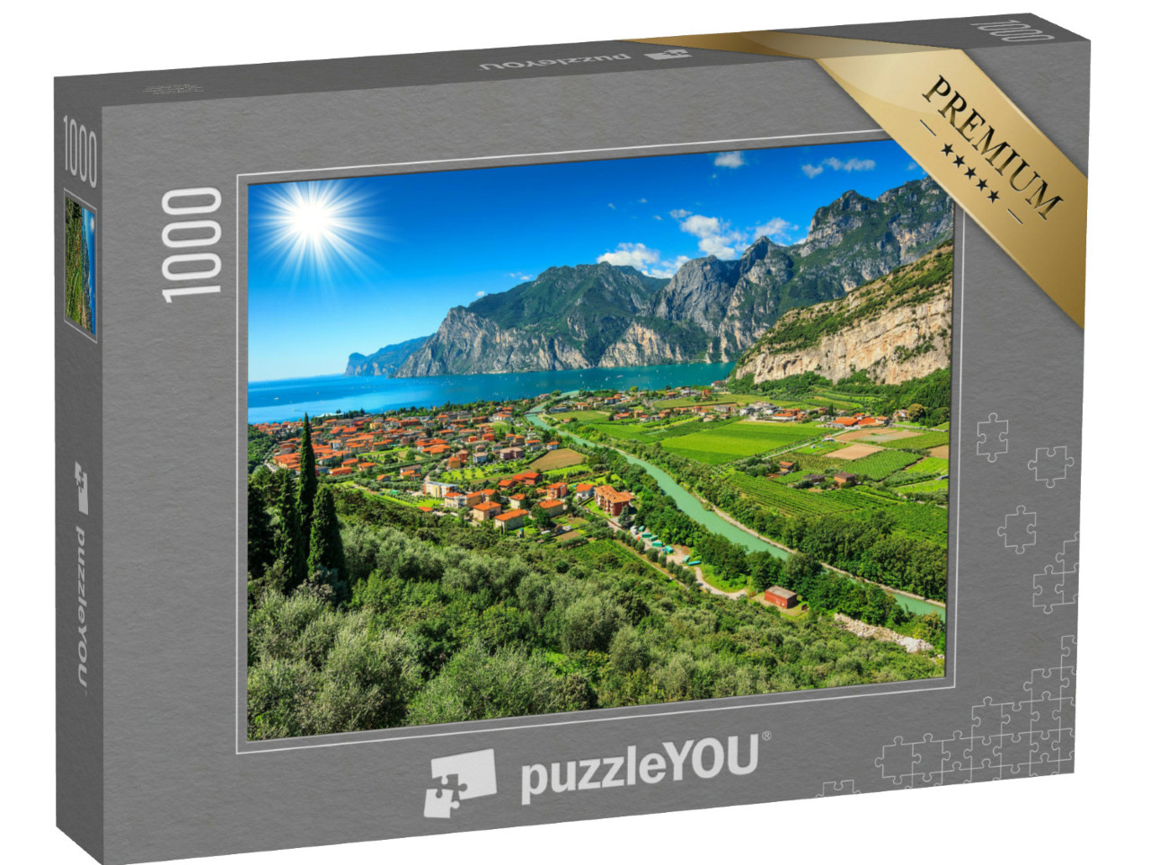 Puzzle 1000 Teile „Sonniger Tag am Gardasee, Italien“