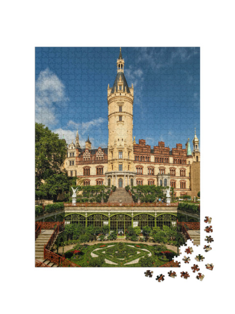 Puzzle 1000 Teile „Schweriner Schloss (Schloss Schwerin) in Norddeutschland“