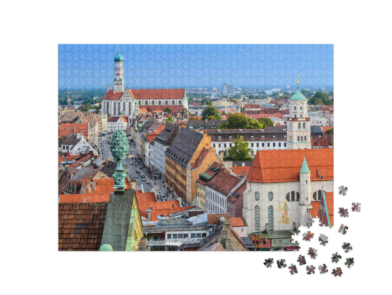 Puzzle 1000 Teile „Wunderschöne Altstadt von Augsburg, Deutschland“