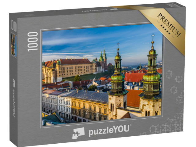 Puzzle 1000 Teile „Stadtzentrum von Krakau mit Blick auf Schloss Wawel, Polen“