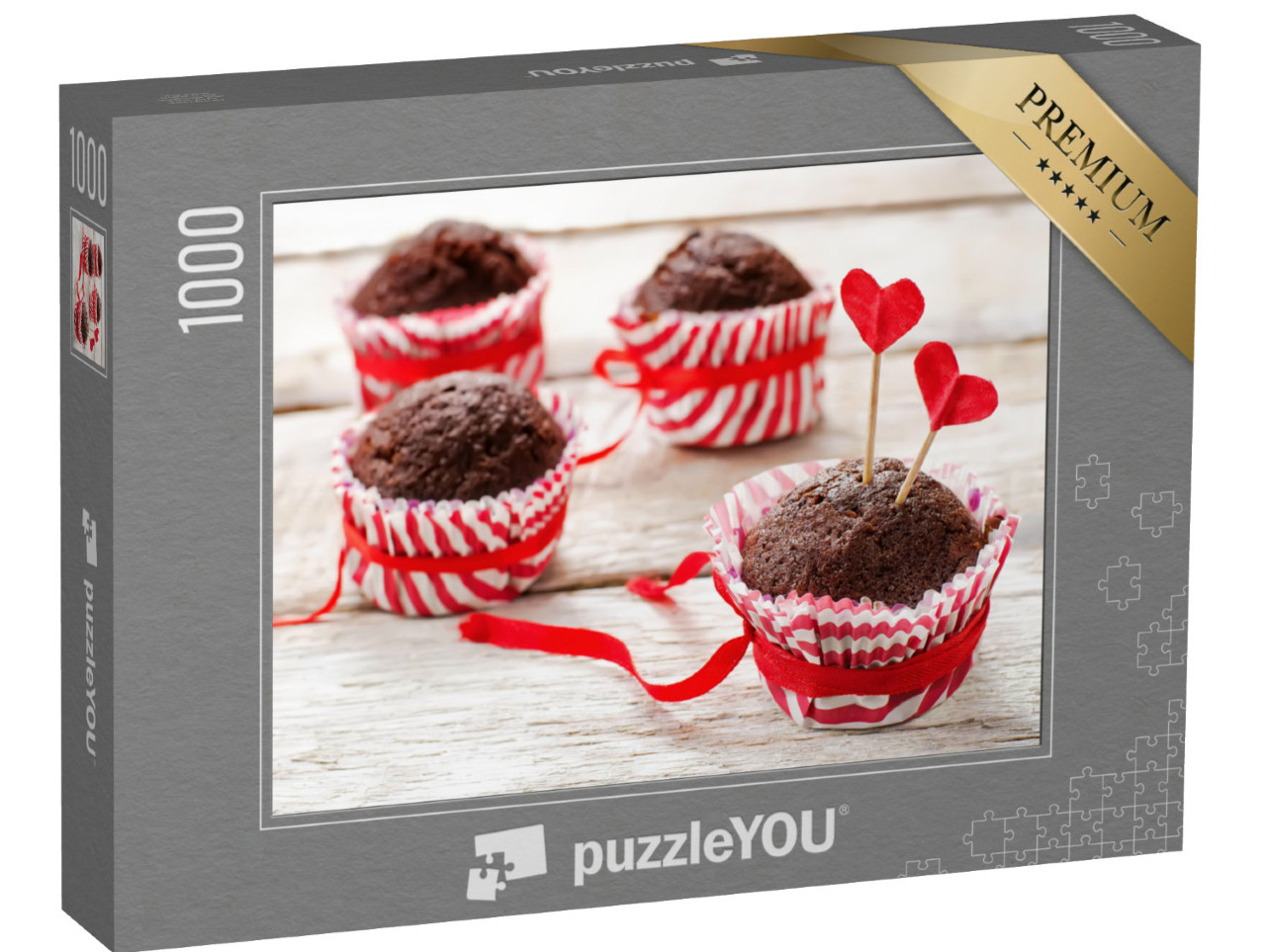 Puzzle 1000 Teile „Schokoladenmuffins zum Valentinstag“