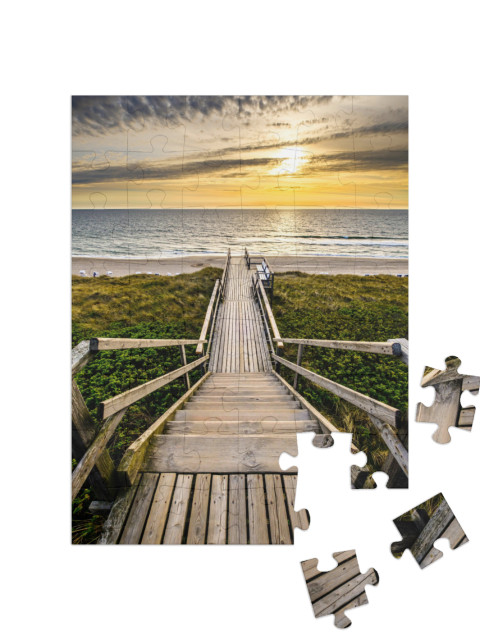 Puzzle 48 Teile „Weg auf den Dünen zum Strand, Sylt“