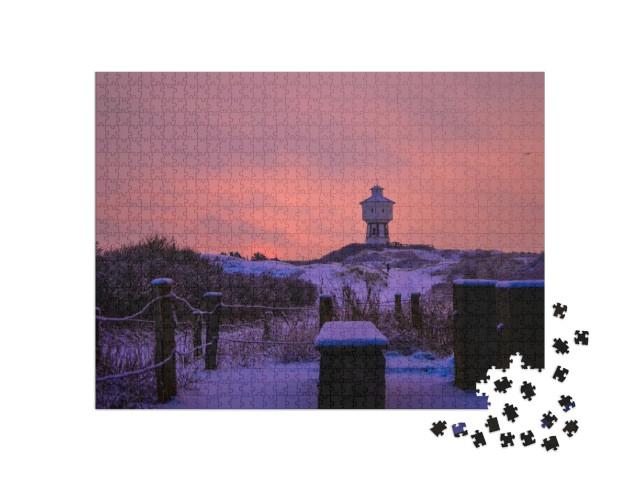 Puzzle 1000 Teile „Langeoog: Winterbild mit dem Turm“